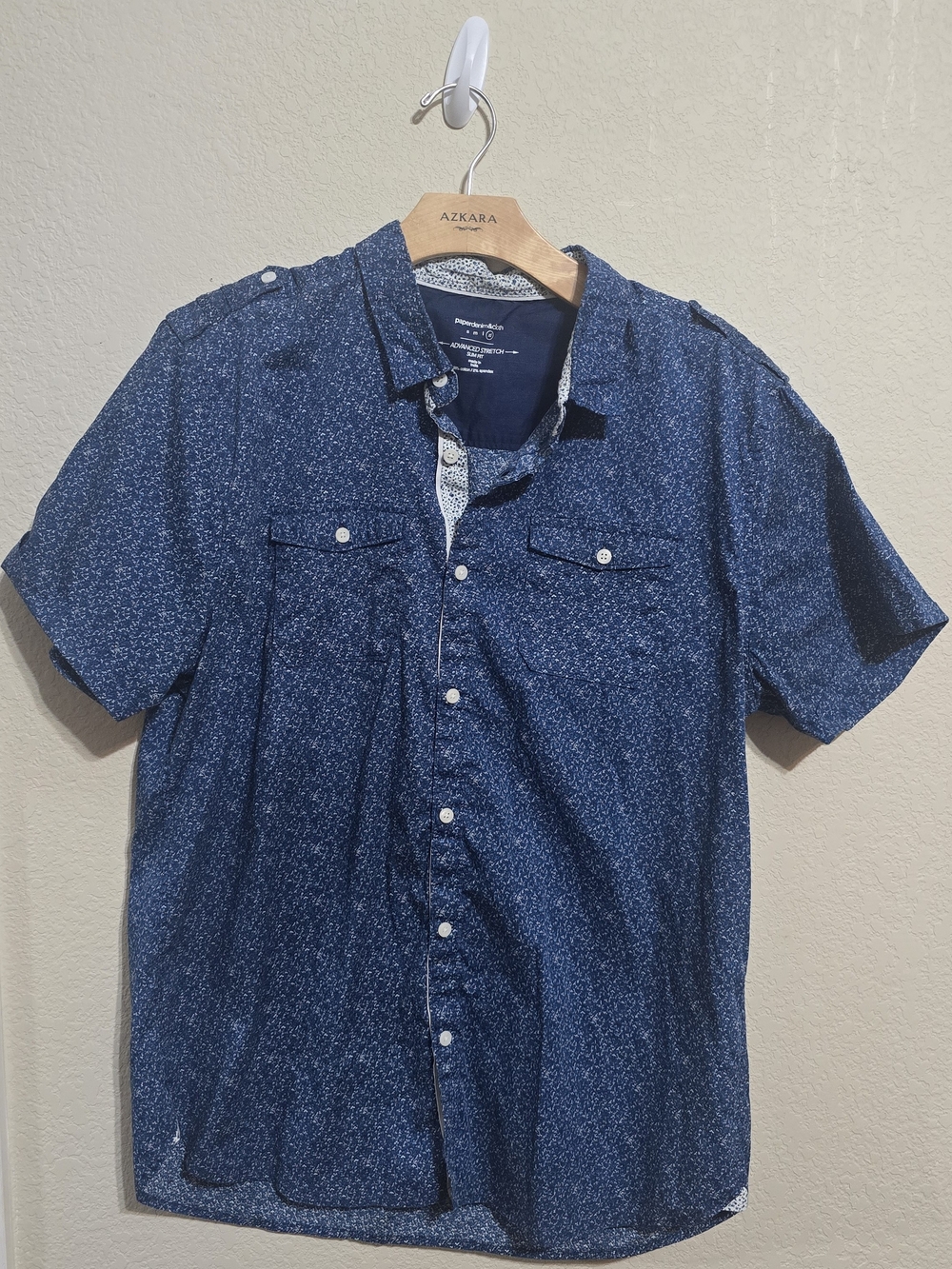 Paper Denim & Cloth Men's Navy Short-Sleeve Button-Up Shirt